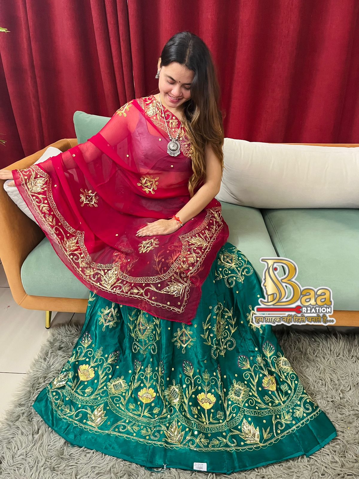 Gajji Silk Hand Work Chaniya Choli