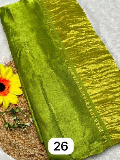 Dark Purple Plain Pure Modal Gajji Silk Saree With Zari Pallu Natural dyeing Saree-9