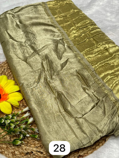 Dark Purple Plain Pure Modal Gajji Silk Saree With Zari Pallu Natural dyeing Saree-9