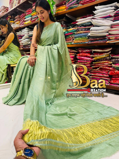 Dark Purple Plain Pure Modal Gajji Silk Saree With Zari Pallu Natural dyeing Saree-9