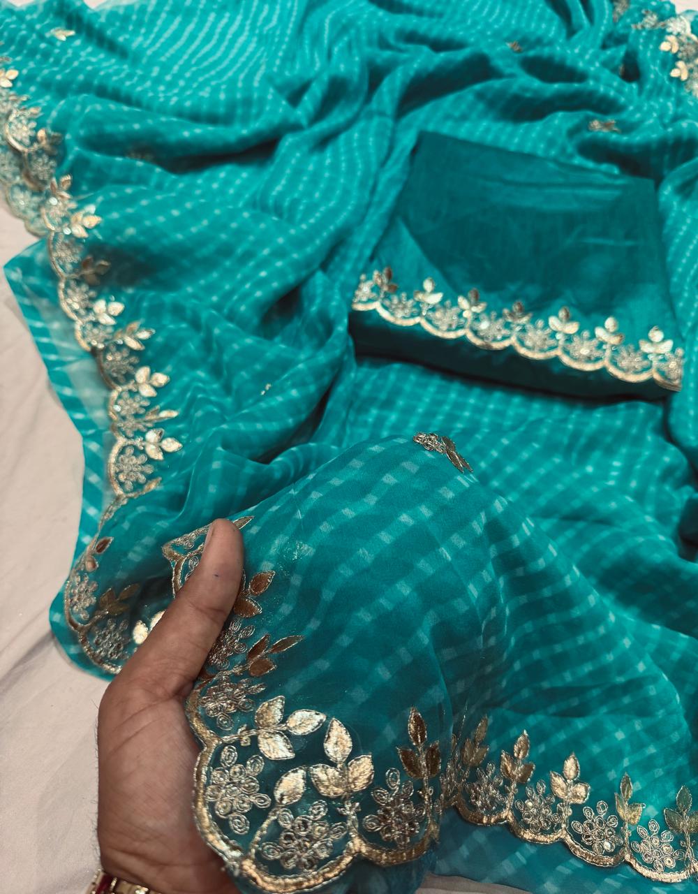 Bandhani Georgette Saree with Gotapatti or Pitta Work