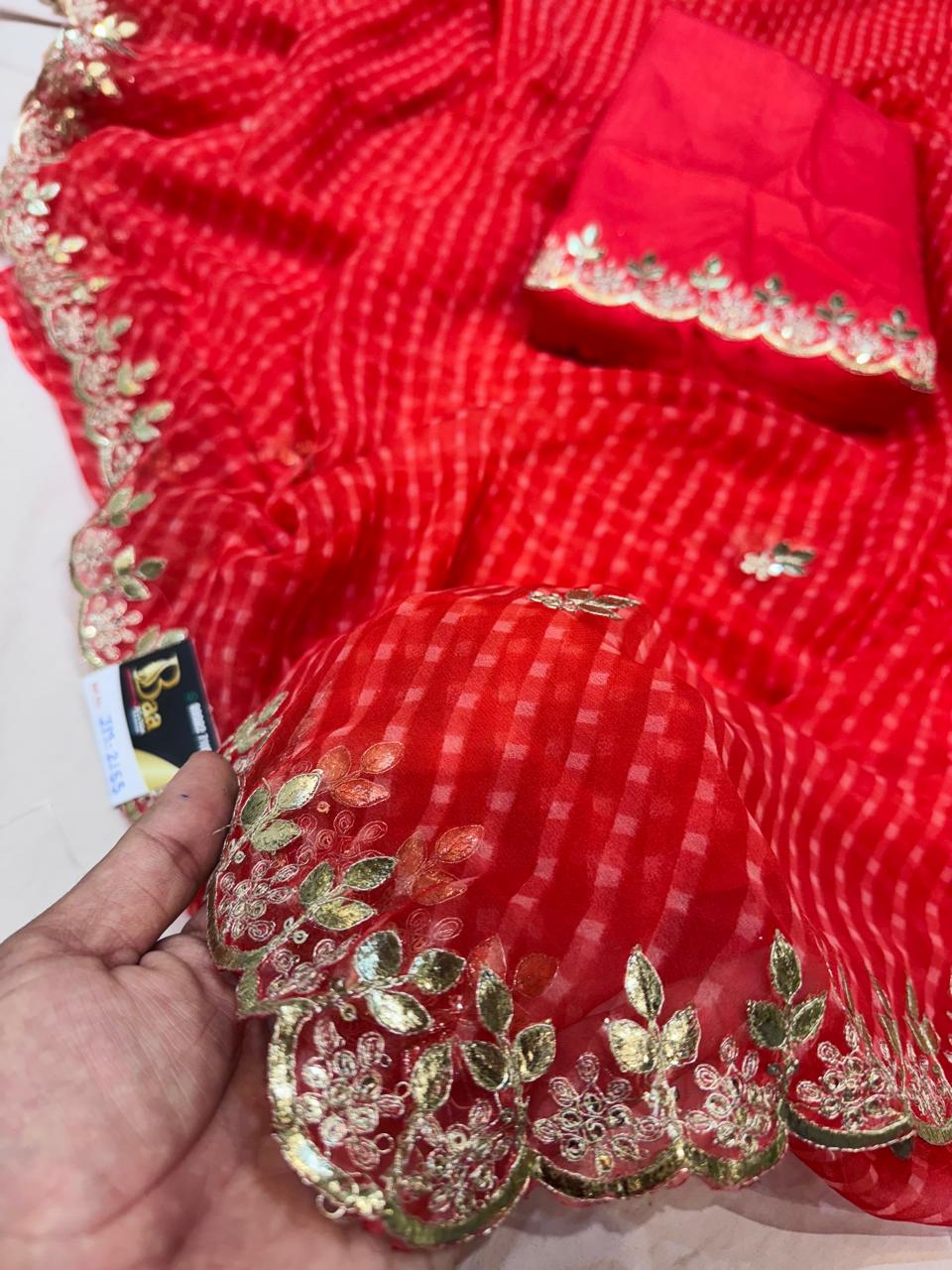 Bandhani Georgette Saree with Gotapatti or Pitta Work