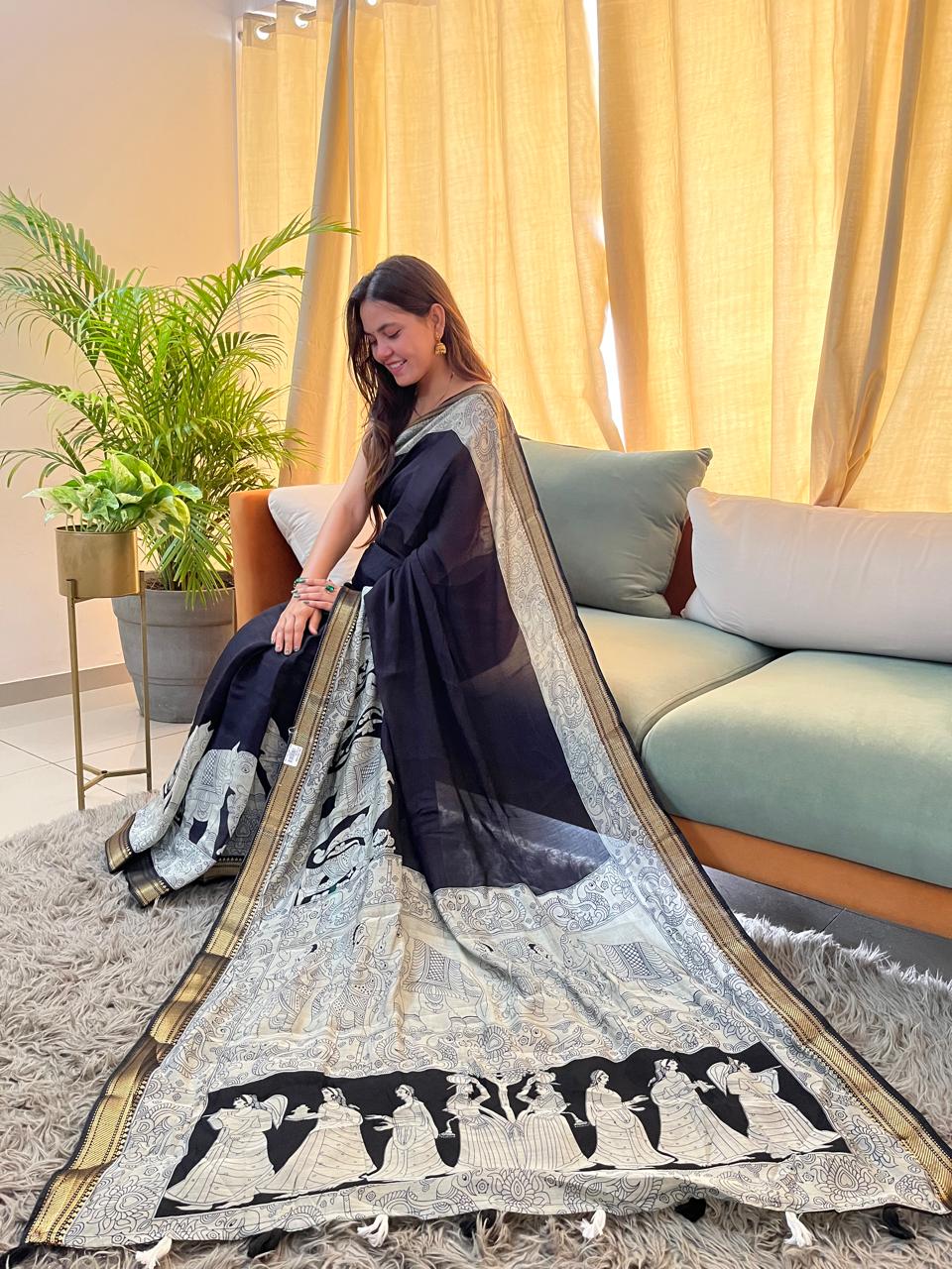 Beautiful kalamkari Print with Blouse