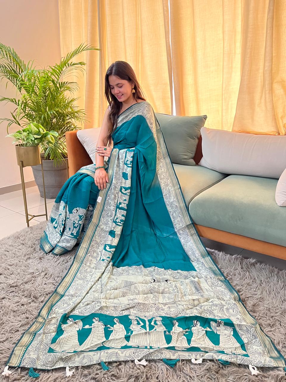 Beautiful kalamkari Print with Blouse