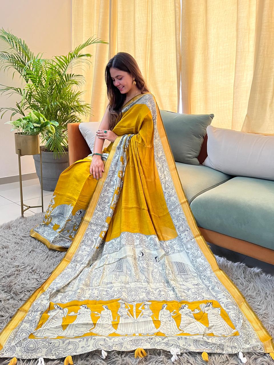 Beautiful kalamkari Print with Blouse