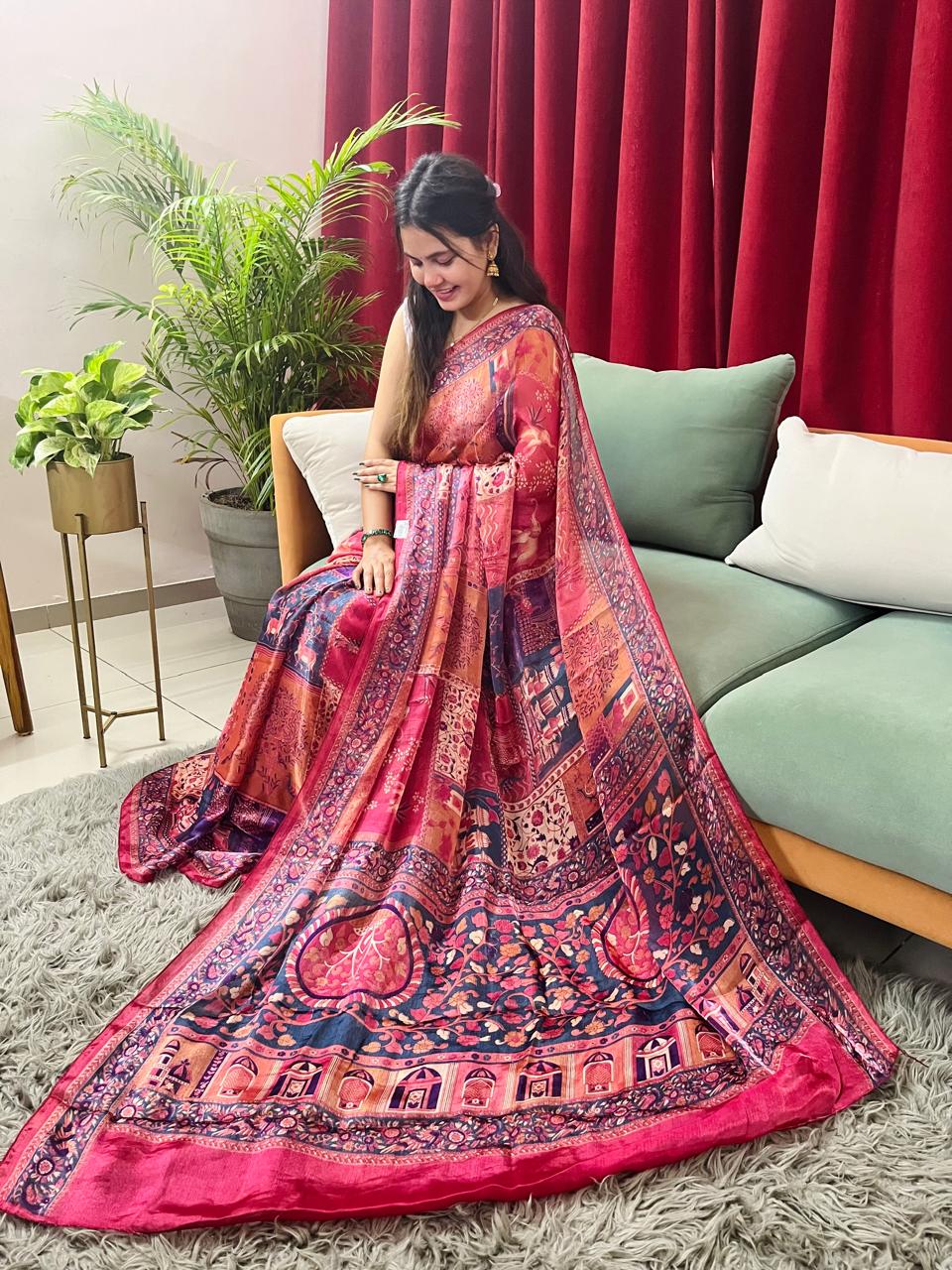 Tissue Degitel Print Saree