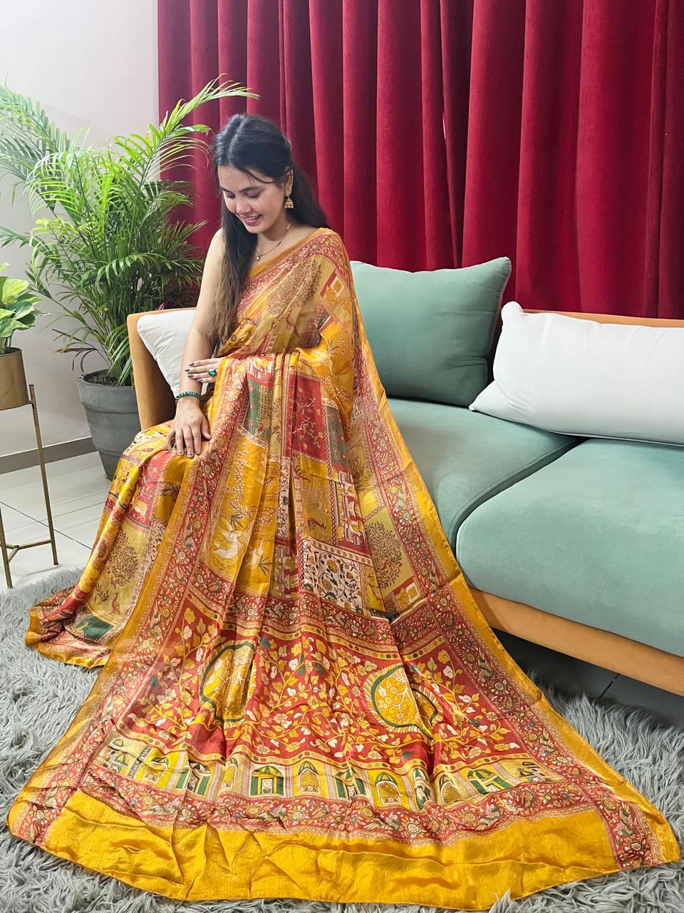 Tissue Degitel Print Saree