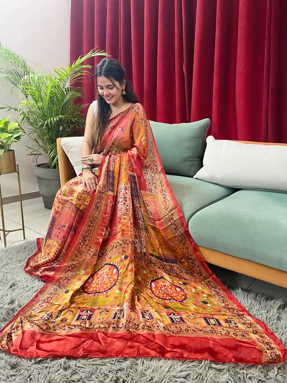 Tissue Degitel Print Saree