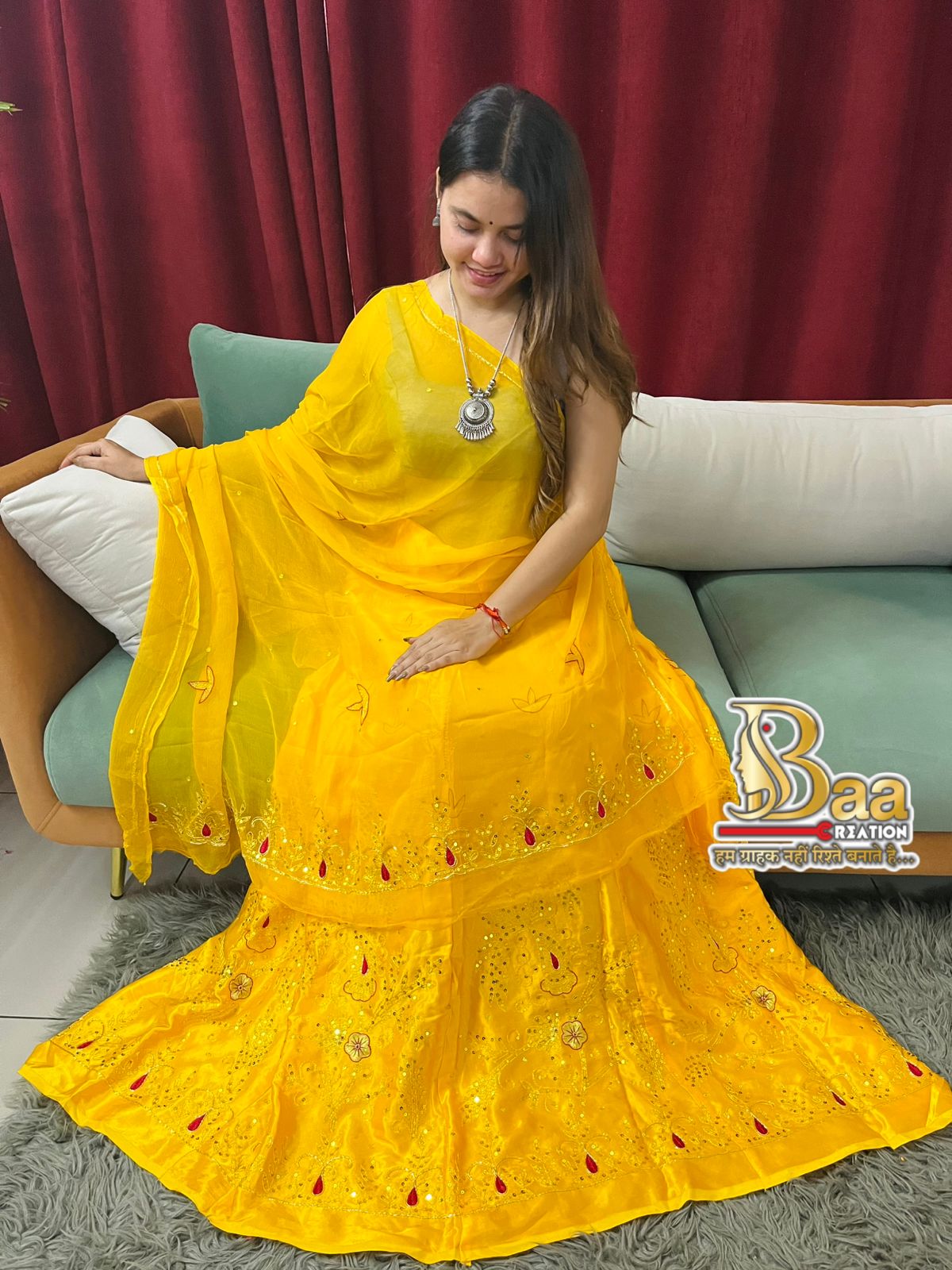 Gajji silk hand work chaniya Choli