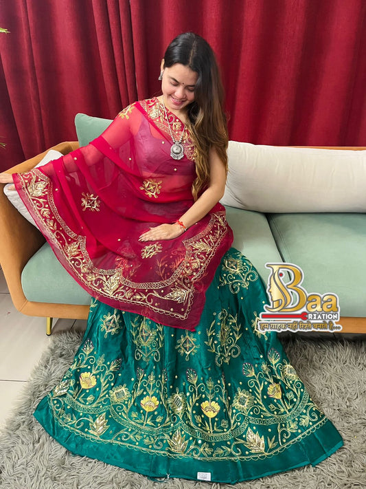 Gajji Silk Hand Work Chaniya Choli