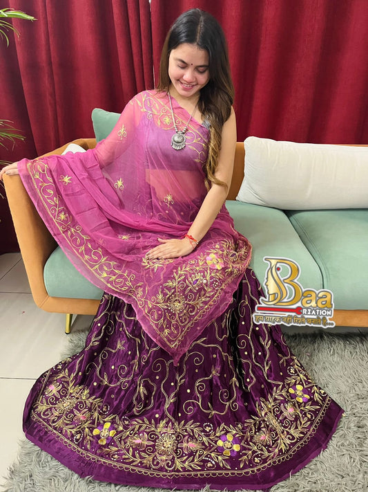 Gajji Silk Hand Work Chaniya Choli