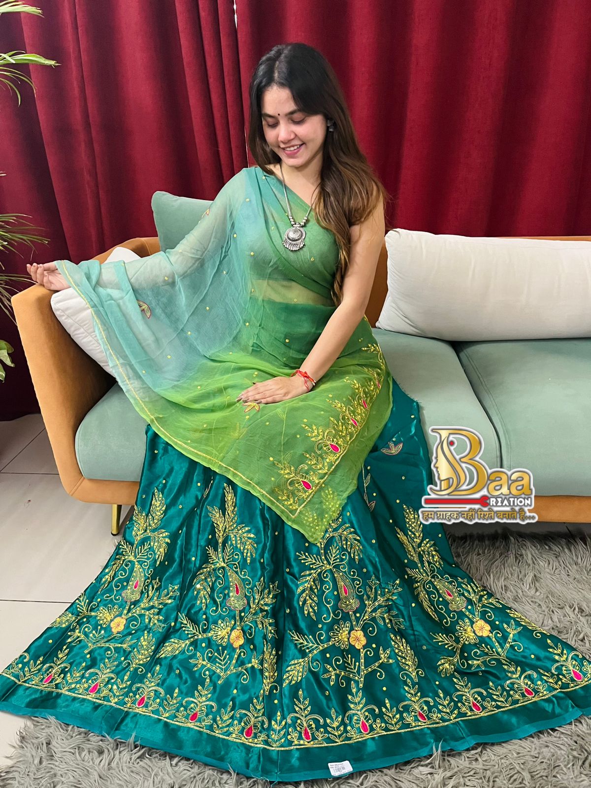 Gajji Silk Hand Work Chaniya Choli