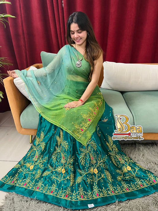 Gajji Silk Hand Work Chaniya Choli