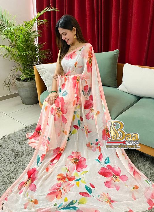 Havy Chiffone Digital Printed Saree