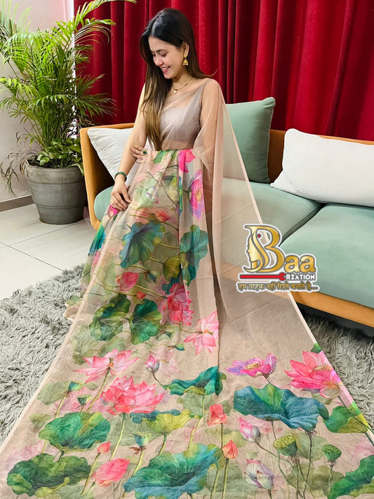 Chiffon Digital Print Saree