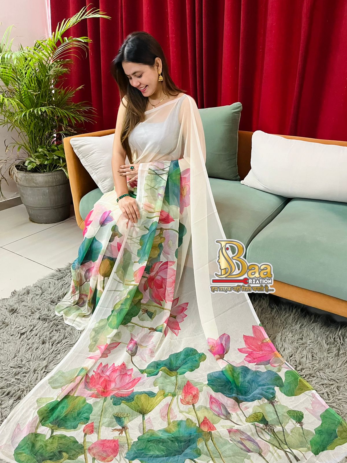 Chiffon Digital Print Saree