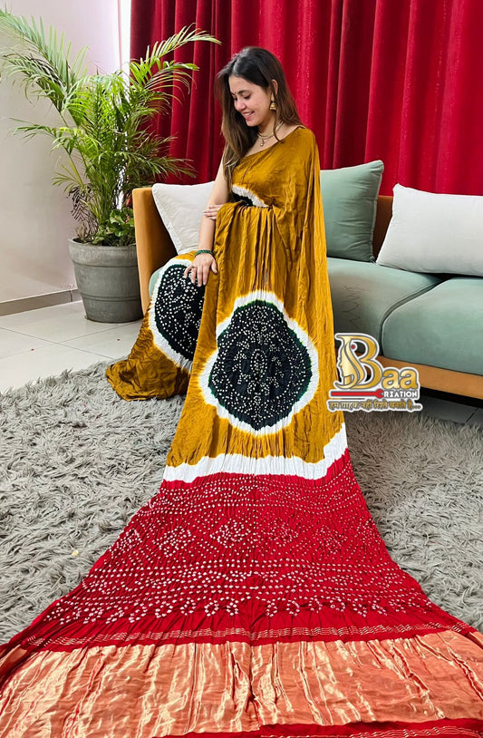 Pure Modal Silk Kasumbo Saree With Babdhej Blouse